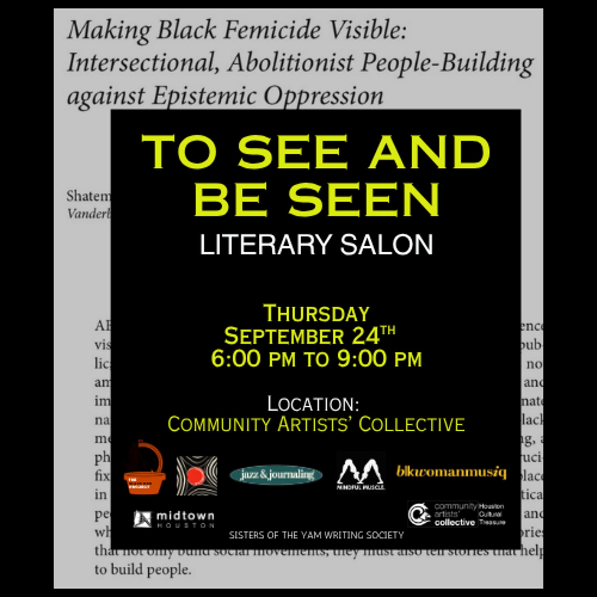 Literary Salon: To See and Be Seen