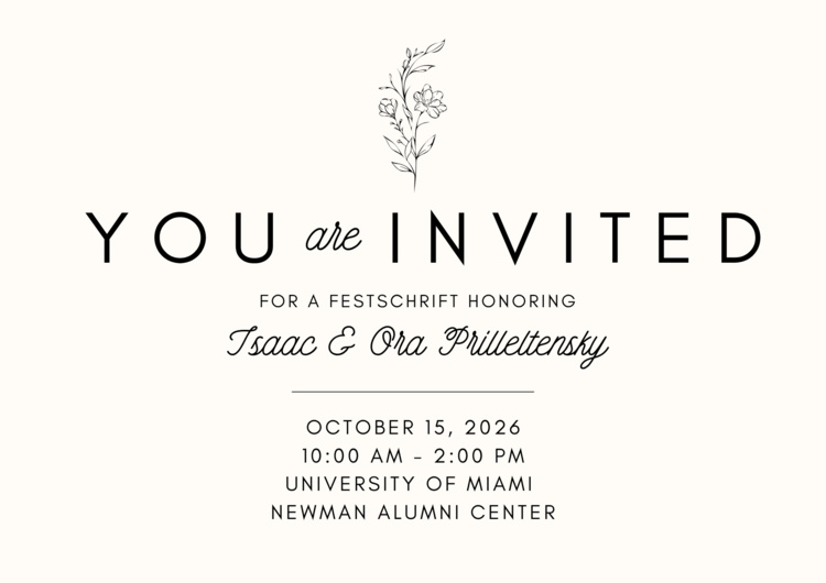 A Festschrift Honoring Isaac & Ora Prilleltensky