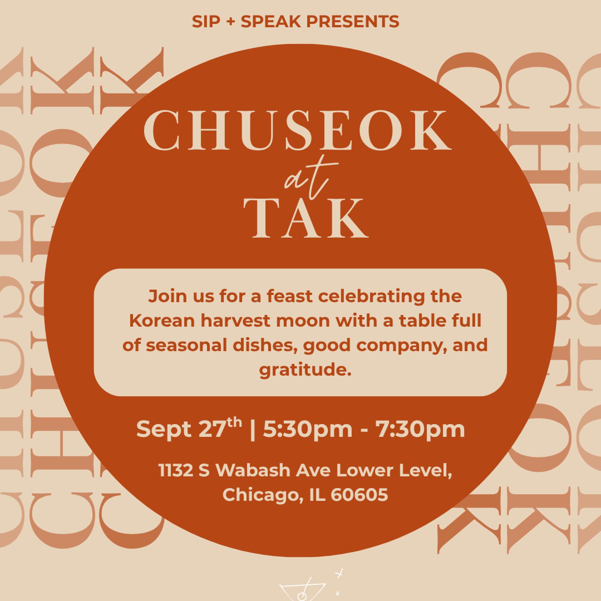 Sip & Speak: Chuseok at Tak