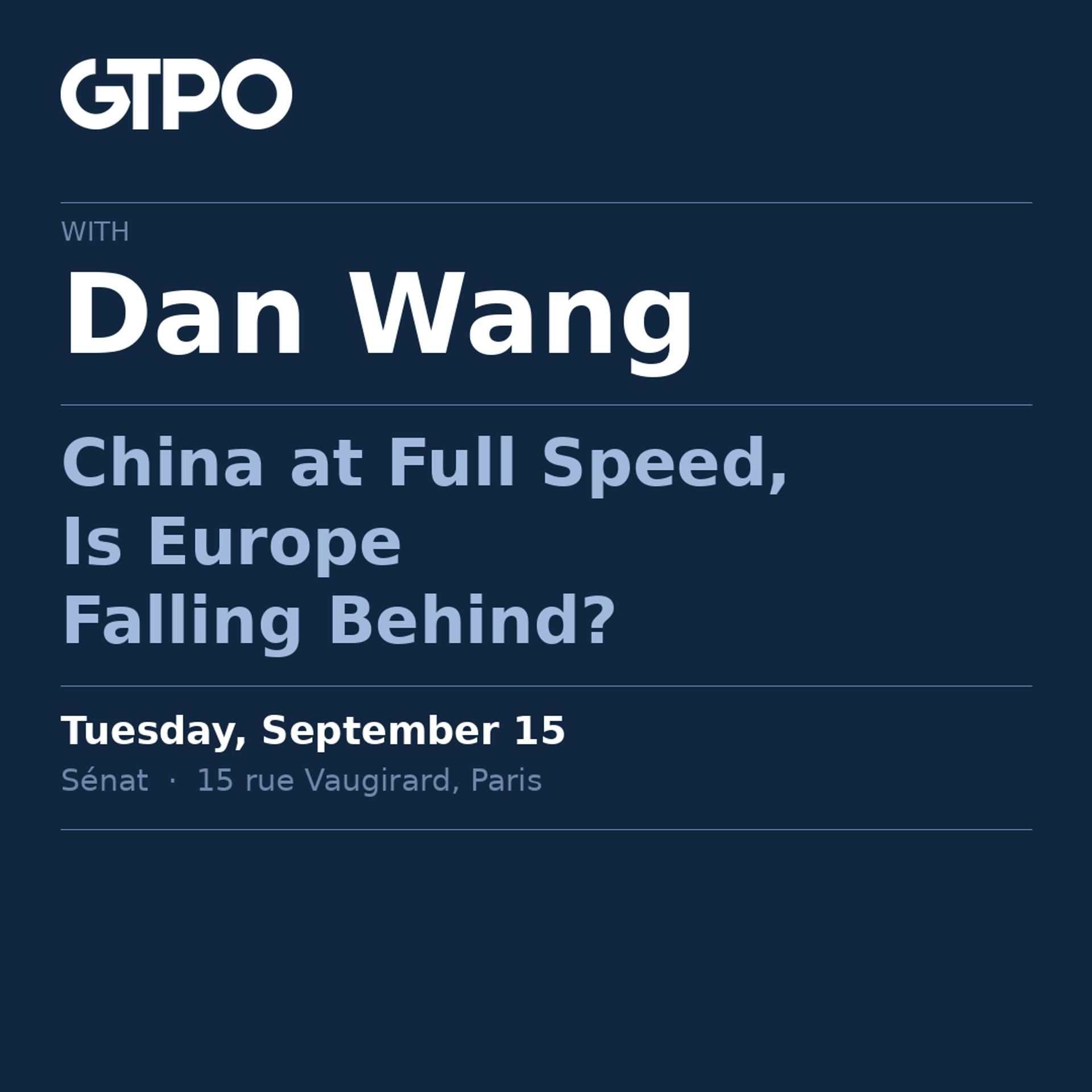 China at Full Speed, Is Europe Falling Behind?