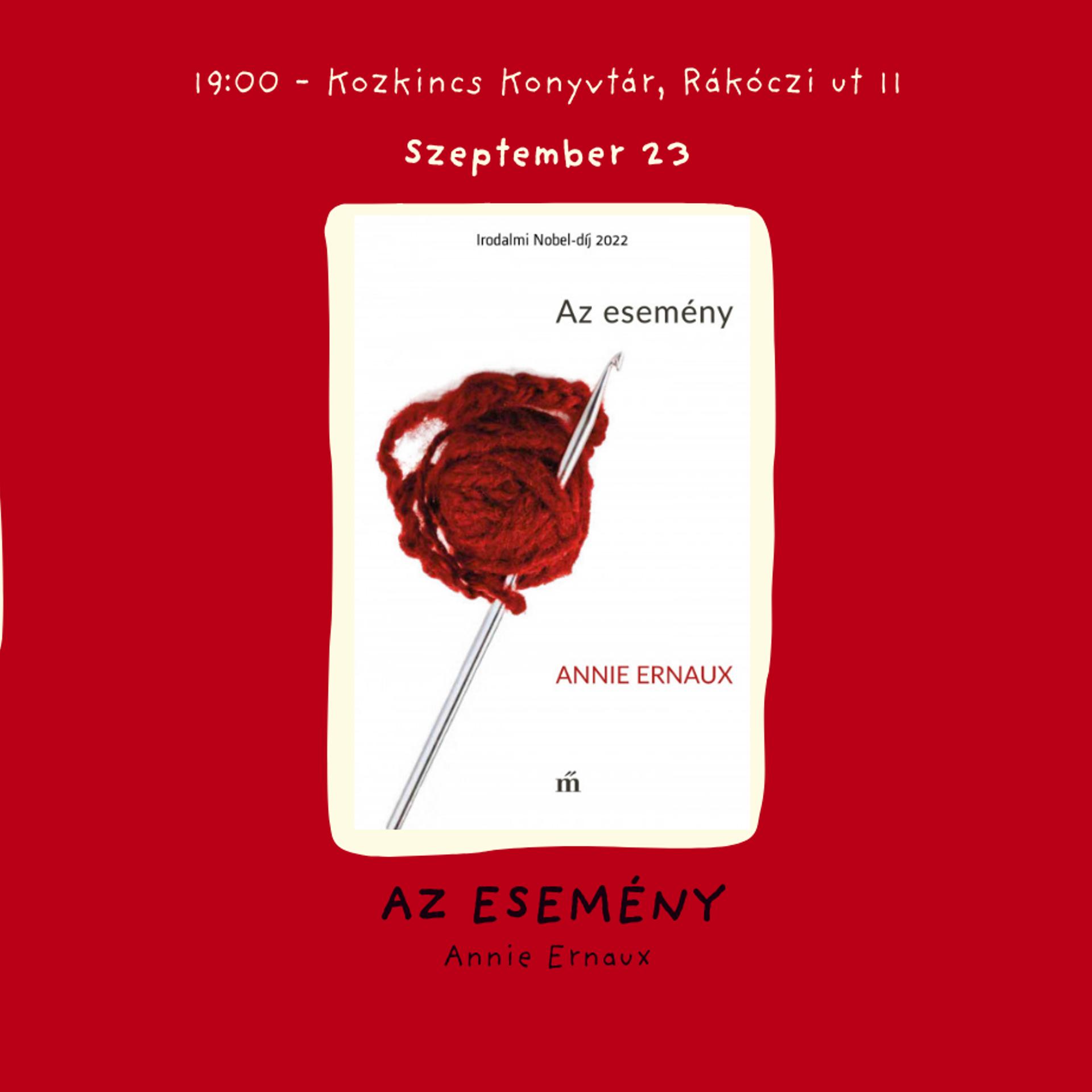 Feminista Könyvklub (Feminista Meet Up) Az esemény - Annie Ernaux