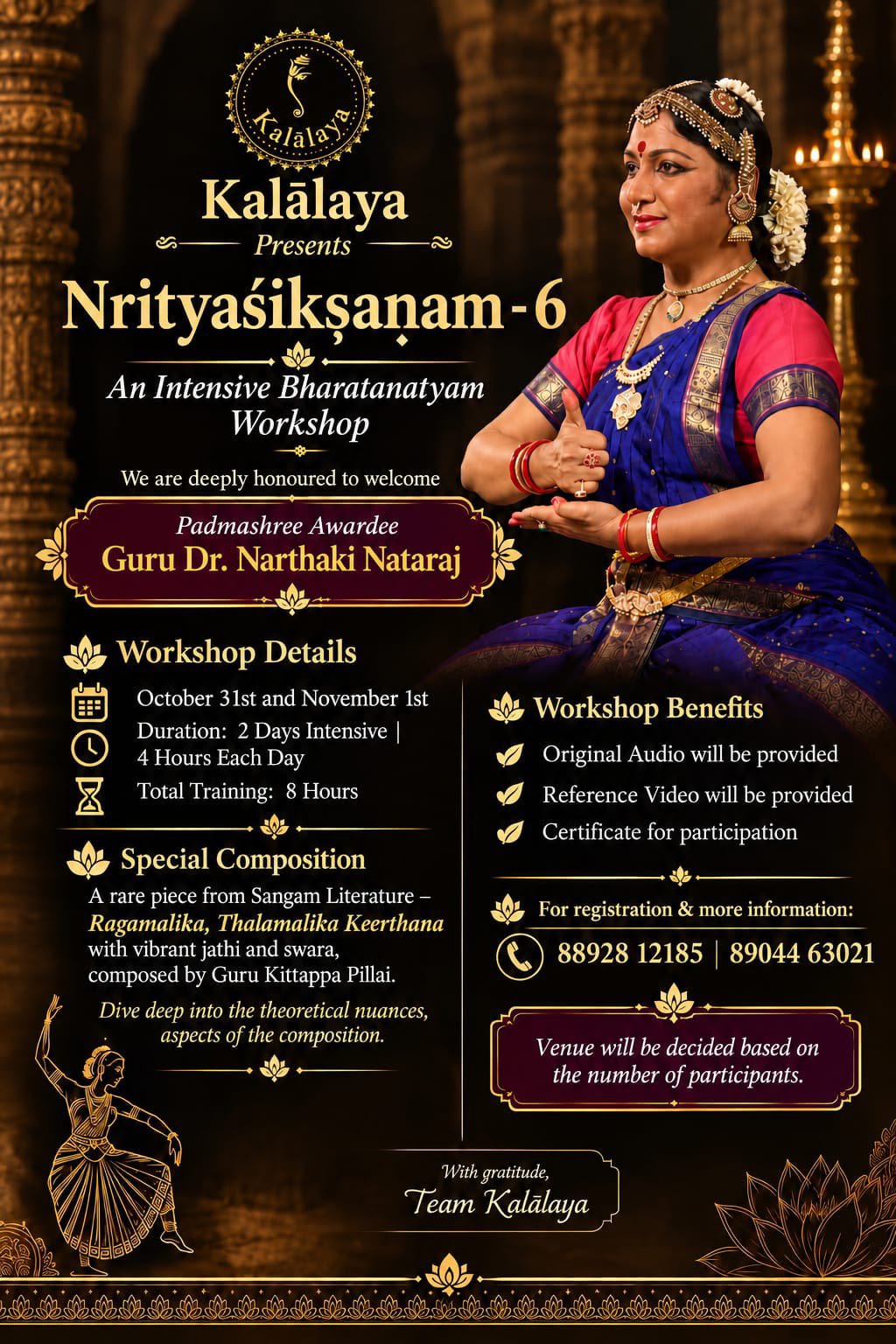 Nrityasiksanam - 6 - Bharatanatyam Workshop - By - Guru Dr. Narthaki Nataraj