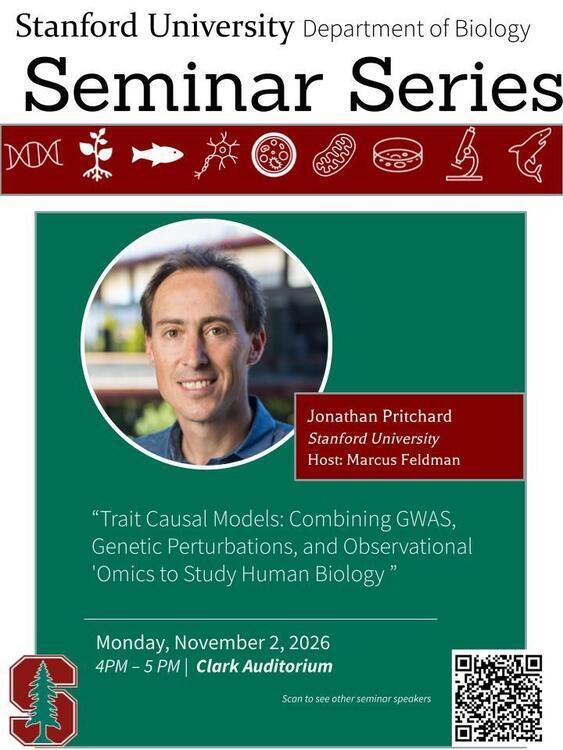Biology Seminar Series - Jonathan Pritchard "Trait Causal Models: Combining GWAS, Genetic Perturbations, and Observational 'Omics to Study Human Biology."