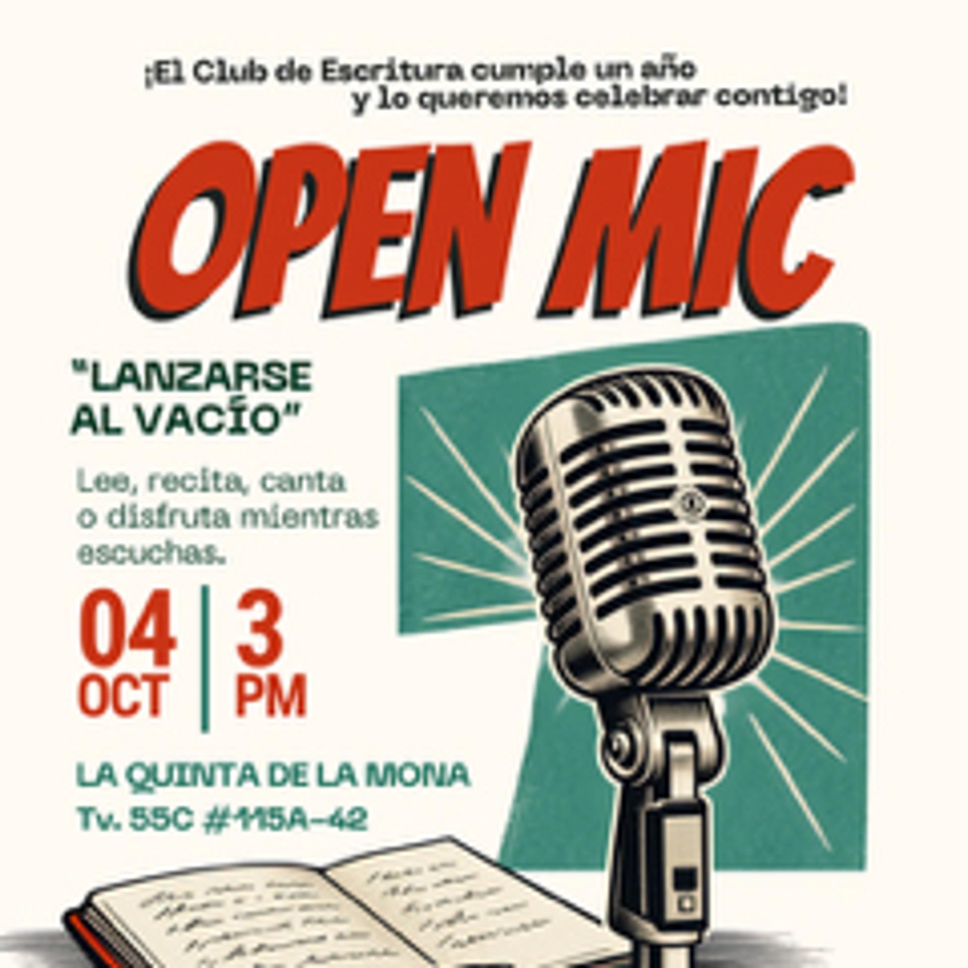 OPEN MIC: Lanzarse al Vacío - Aniversario Club de Escritura